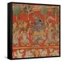 Krishna Dancing with Gopis in Vrindavan-null-Framed Stretched Canvas