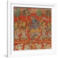 Krishna Dancing with Gopis in Vrindavan-null-Framed Art Print