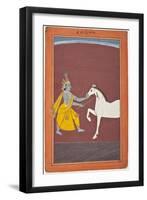 Krishna Destroys the Horse Demon Keshi-null-Framed Art Print