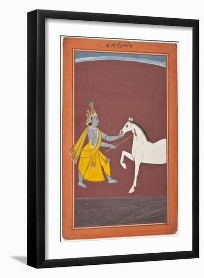 Krishna Destroys the Horse Demon Keshi-null-Framed Art Print