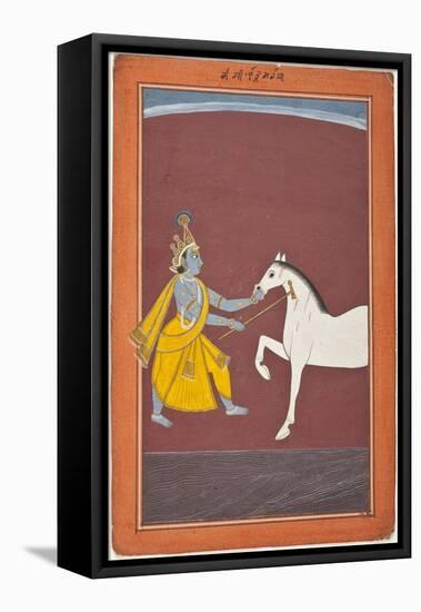 Krishna Destroys the Horse Demon Keshi-null-Framed Stretched Canvas