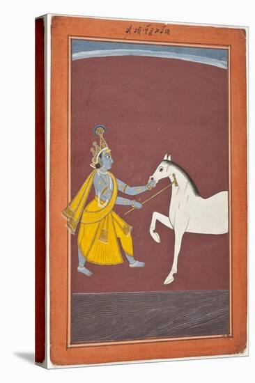 Krishna Destroys the Horse Demon Keshi-null-Stretched Canvas
