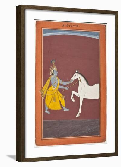 Krishna Destroys the Horse Demon Keshi-null-Framed Art Print