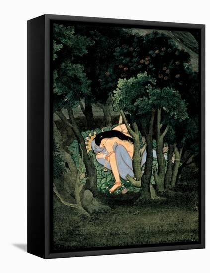 Krishna Embraced by Radha, Ca 1775-null-Framed Stretched Canvas