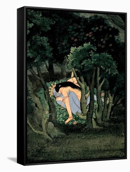 Krishna Embraced by Radha, Ca 1775-null-Framed Stretched Canvas