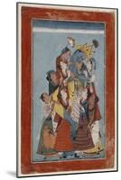 Krishna Embracing the Gopis-null-Mounted Art Print