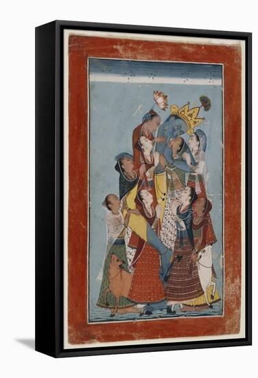 Krishna Embracing the Gopis-null-Framed Stretched Canvas