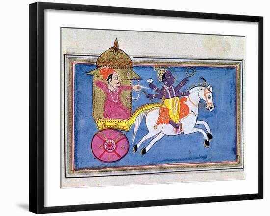 Krishna, Hindu Deity, an Avatar of Vishnu, 17th Century-null-Framed Giclee Print