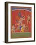 Krishna Killing King Kamsa and Balarama Slaying a Wrestler-null-Framed Art Print