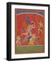 Krishna Killing King Kamsa and Balarama Slaying a Wrestler-null-Framed Art Print