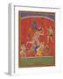 Krishna Killing King Kamsa and Balarama Slaying a Wrestler-null-Framed Art Print