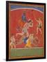 Krishna Killing King Kamsa and Balarama Slaying a Wrestler-null-Framed Art Print