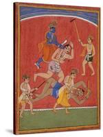 Krishna Killing King Kamsa and Balarama Slaying a Wrestler-null-Stretched Canvas