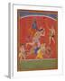 Krishna Killing King Kamsa and Balarama Slaying a Wrestler-null-Framed Art Print