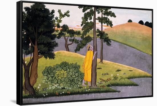 Krishna Leaning Against a Tree, Awaiting Radha, C.1780-null-Framed Stretched Canvas