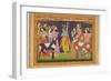 Krishna Lifting Mount Govardhana, from the Bhagavata Purana, Kulu, Himachal Pradesh, 1749-null-Framed Giclee Print