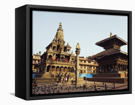 Krishna Mandir, a 7th Century Hindu Temple, UNESCO World Heritage Dite, Durbar Square, Patan, Nepal-Christian Kober-Framed Stretched Canvas