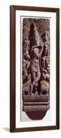 Krishna Playing a Flute (Wood)-Indian-Framed Giclee Print