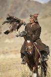 Eagle Hunter Mounted On Mongolian Horse With Female Golden Eagle (Aquila Chrysaetos)-Kristel Richard-Stretched Canvas