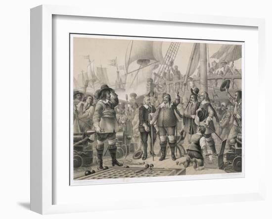 Kristian IV of Denmark and Norway Defeats the Swedes-W.n. Marstrand-Framed Art Print