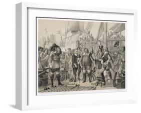 Kristian IV of Denmark and Norway Defeats the Swedes-W.n. Marstrand-Framed Art Print