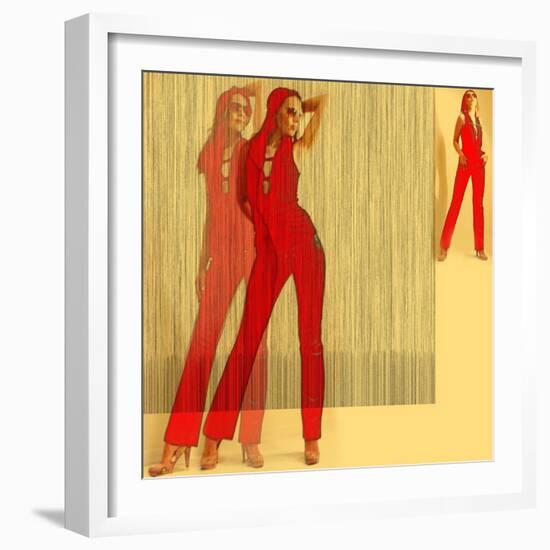 Kristine in Red-NaxArt-Framed Art Print