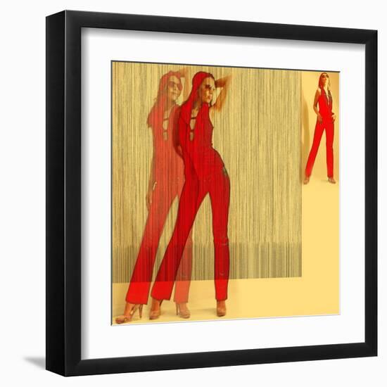 Kristine in Red-NaxArt-Framed Art Print