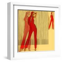 Kristine in Red-NaxArt-Framed Art Print