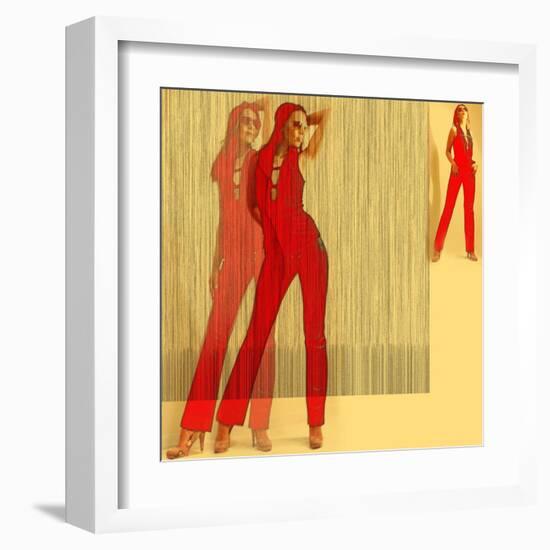 Kristine in Red-NaxArt-Framed Art Print