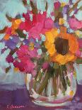 Yellow and Pink Flowers-Kristy Andrews-Stretched Canvas