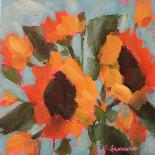 Yellow and Pink Flowers-Kristy Andrews-Stretched Canvas