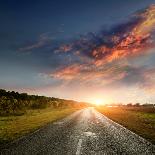 Paved Country Road with Surprisingly Beautiful Sky-Krivosheev Vitaly-Photographic Print