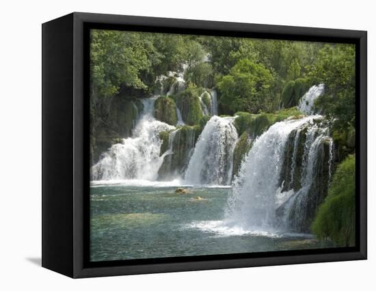 Krka Tufa Falls, Sibenik, Croatia, Europe-Waltham Tony-Framed Stretched Canvas