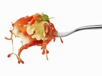 Pasta and Squirted Tomato Sauce on a Fork-Kröger & Gross-Photographic Print