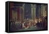 Kroenung Napoleons I. Und Josephines in Notre Dame Paris Mit Papst Pius Vii-Jacques-Louis David-Framed Stretched Canvas