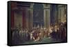 Kroenung Napoleons I. Und Josephines in Notre Dame Paris Mit Papst Pius Vii-Jacques-Louis David-Framed Stretched Canvas