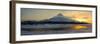 Kronotsky River and Volcano in March, Kronotsky Zapovednik, Kamchatka, Far East Russia, March-Igor Shpilenok-Framed Photographic Print