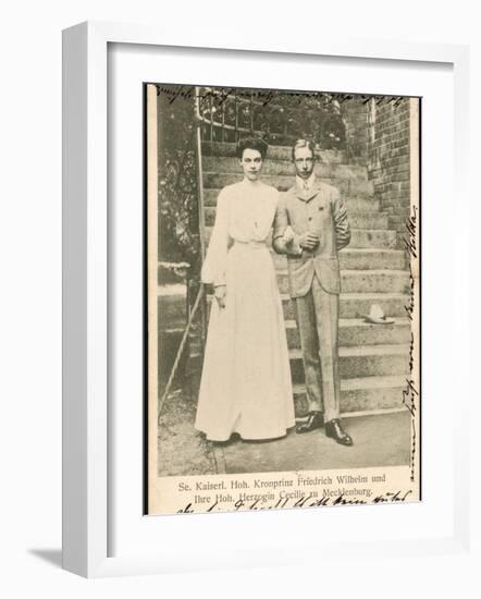 Kronprinz Wilhelm Son of Kaiser Wilhelm II with His Fiancee Cecilie, They Married in 1905-null-Framed Photographic Print