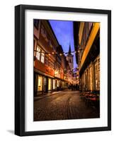 KrŠmerbrŸcke', View to '€gidienkirche', Erfurt, Evening Mood-Frina-Framed Photographic Print