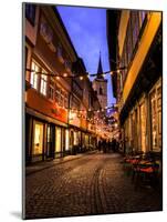 KrŠmerbrŸcke', View to '€gidienkirche', Erfurt, Evening Mood-Frina-Mounted Photographic Print