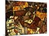 Krumau Town Cresent, 1915-Egon Schiele-Mounted Giclee Print