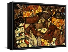 Krumau Town Cresent, 1915-Egon Schiele-Framed Stretched Canvas