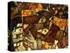 Krumau Town Cresent, 1915-Egon Schiele-Stretched Canvas