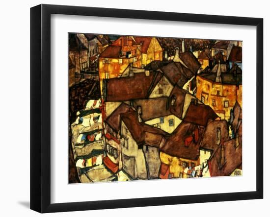 Krumau Town Cresent, 1915-Egon Schiele-Framed Giclee Print