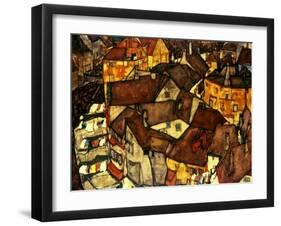 Krumau Town Cresent, 1915-Egon Schiele-Framed Giclee Print