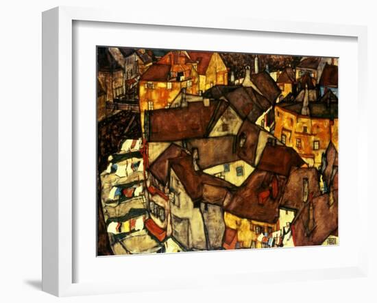 Krumau Town Cresent, 1915-Egon Schiele-Framed Giclee Print