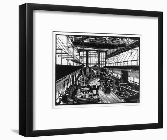 Krupp's Factory in Essen: Machine Shop Iv-Robert Engels-Framed Art Print