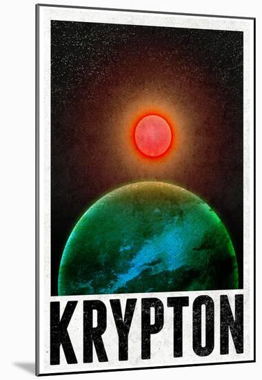 Krypton Retro Travel Poster-null-Mounted Poster