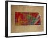 KS Colorful Counties-Red Atlas Designs-Framed Premium Giclee Print