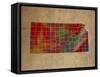 KS Colorful Counties-Red Atlas Designs-Framed Stretched Canvas